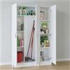 Dmora Armadio Multiuso Grande Biddle 110x180h cm Bianco Modulabile 6 Ripiani, 3 Ante