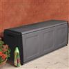 Dmora Baule Zele, Cassapanca Multiuso, Baule Contenitore, Box portaoggetti, 100% Made in Italy, 138x53h57 cm, Grigio Chiaro e Nero