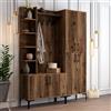 Dmora Mobile da Ingresso Kavire 150x200x35h cm Marrone Noce Appendiabiti 12 Ripiani, Apertura Battente