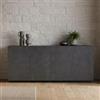 Dmora Credenza moderna a 4 ante, Made in Italy, Madia da cucina, Buffet di design da soggiorno, cm 200x43h86, colore Grigio Ardesia