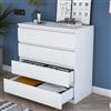 Dmora Cassettiera Yanyan 80x47x98h cm Bianco 4 Cassetti Apertura Scorrevole, Chiusura Scorrevole