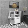 Dmora Armadio Multiuso 1 Anta Quijote 81x60h cm Bianco 5 Ripiani Un'anta, 5 Vani