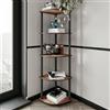 Dmora Libreria Nerion 34x34x139h cm Marrone Noce 4 Ripiani Installazione Libera, Biblioteca Sfumatura Colore Struttura Noce