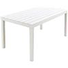 Dmora Tavolo da Esterno Vasto, Ripiano Rettangolare da Pranzo, Tavolo da Giardino Indoor e Outdoor Multiuso, 100% Made in Italy, 138x78h72 cm, Bianco