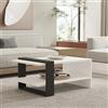 Dmora Tavolino da Salotto Orlolo 80x55x35h cm Bianco Un Vano Forma Rettangolare, Colore Struttura Nero