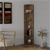 Dmora Libreria Dorsal 25x25x160h cm Marrone Noce 5 Ripiani Installazione Libera, Biblioteca Struttura Verticale
