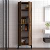 Dmora Armadio Multiuso Grande Sancho 60x200h cm Marrone Noce 6 Ripiani 4 Ante, 6 Vani
