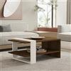 Dmora Tavolino da Salotto Orliro 80x50x35h cm Marrone Noce Un Vano Forma Rettangolare, Colore Ripiano Marrone