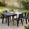 Dmora - Tavolo da Esterno Mercurio, Ripiano Rettangolare, Tavolo allungabile da Giardino o da Bar, 100% Made in Italy, 160-220x90h74 cm, Antracite