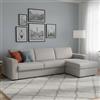 Dmora Divano Letto con penisola Alicya, Sofà con penisola Contenitore Reversibile, Braccioli Standard, 100% Made in Italy, Cm 280x95h90, Grigio