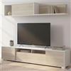 Dmora Parete Attrezzata Gruf 41x200x180h cm Marrone Rovere 6 Ripiani Modulabile, Apertura Battente e a Ribalta