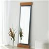 Dmora Specchio Nenene 50x170h cm Marrone Rovere Forma Rettangolare Tipologia a Terra, Colore Struttura Trasparente