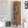 Dmora Armadio Multiuso 1 Anta Noctix 40x201h cm Marrone Noce 4 Ripiani Un'anta, Intaglio Geometrico