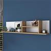 Dmora Mensola Kanila 120x20x25h cm Marrone Rovere 4 Ripiani Colore Struttura Bianco, Sfumatura Colore Struttura Rovere