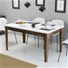 Dmora Tavolo Fisso Orroar 145x88x75h cm Marrone Noce 6 Posti Forma Rettangolare, Peso Supportato 120 kg