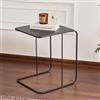 Dmora Tavolino da Salotto Nolone 47x46x57h cm Nero Forma Rettangolare Materiale Piano in Metallo, Colore Ripiano Nero