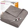 Beurer Coperta elettrica HD 150 XXL, termocoperta elettrica con spegnimento automatico, 200 x 150 cm, 6 impostazioni di temperatura, lavabile in lavatrice, morbida coperta, tortora