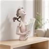 Scultura Di Ragazza Lepidottero Floreale | Design A Busto Pacifico, Statuetta Di