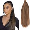 JJstar Coda Capelli Extension 70 cm Liscia, Clip e Fascia Avvolgente, 130 g | Coda liscia sintetica da 70 cm e 130 g, con clip e fascia avvolgente per aggiungere più lunghezza e volume in pochi passaggi.