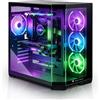 Selius Case per PC da scrivania - Nero - Compatibile con schede madri ATX, Micro-ATX, ITX, EATX - Realizzato in vetro temperato, acciaio e alluminio