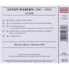 A. Webern Fruhe Lieder Opera Nos. 3, 4, 12 (CD) Album