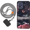 vingarshern Cover Compatible with Motorola Moto G73 5G Custodia in Silicone Sottile Con Motivo,Antiurto Case Con Catena/Cordino per Cellulare,Modèle*04