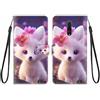 KARTXITAI Cover Compatibile con Oppo Reno Z PU Pelle TPU Silicone Portafoglio Magnetica con Disegni Motivo Animale Flip Custodia in Libro Slot Schede Custodia-Tigre bianca,fiore rosa