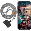 vingarshern Cover Compatible with Motorola Moto E7 Plus Custodia in Silicone Sottile Con Motivo,Antiurto Case Con Catena/Cordino per Cellulare,Modèle*05