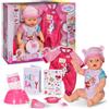 Baby born emma, bambola con 10 funzioni, tutina e accessori, per bambini dai 3 anni, funziona senza batteria, bambola alta 43 cm