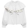 Marks & Spencer Blusa a Righe in Puro Cotone con Dettagli in Pizzo