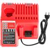 QUPERR Caricabatterie Rapido 3A Compatibile con Batterie Milwaukee M12/M18 | Per batterie Li-Ion Milwaukee M12 e M18 da 3Ah 4Ah 5Ah 6Ah 9Ah, con indicatore LED e protezione multipla