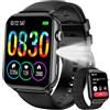 IOWODO Smartwatch Uomo Donna con Chiamate Bluetooth | 1.91" Orologio Fitness con SpO2/ Sonno, 24H Cardiofrequenzimetro, 100 modalità Sportive, Torcia LED, IP68, 2 Cinturini