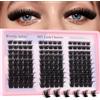 WENDY LASHES Ciuffetti Ciglia 200D 0,07mm D Mix 9-16mm Cluster DIY | Extension Ciglia finte morbide dal volume russo effetto naturale, ciuffetti singoli semplici da applicare comodamente a casa