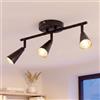 ANWIO Faretti Soffitto Neri, GU10, 3 Luci Orientabili (Lampadine Escluse) | Faretti LED Interno, Plafoniere Moderne, Faretti Orientabili da Soffitto per Soggiorno, Camera da Letto, Corridoio e Cucina