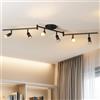 LVWIT Faretti LED da Soffitto Orientabili con 6 Luci GU10, Faretto da Interno Nero Moderna, Faretti Soffitto per Barra, Salotto,Cameretta, Cucina (Senza Lampadina)