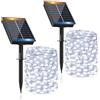 FIFlying FIFIying Luci Solari Esterno【2 Pacchi】16+2M 160LED Bianco Freddo 8 Modalità | Luci Solari da Giardino IP65 Impermeabili Catena Luc Solar Esterno Decorative Giardino Albero Patio Terrazze Matrimonio Festa