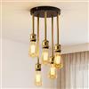 ANWIO Lampadari Moderni a Sospensione Nero, 5 Luci Attacco E27 Lampada da Soffitto Stile Industriale, Lampadario Per Cucina, Soggiorno, Sala Da Pranzo, Camera da Letto (Senza Lampadina)