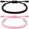 Aucuu Portafortuna Braccialetto, Braccialetti Intrecciati, Braccialetti Amicizia Intrecciati, Tibetano Amicizia Corda Bracciale, Bracciali Fatto a Mano, Bracciale Regolabile per Donne Uomo Bambini