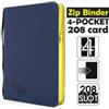 False Raccoglitore Zip Binder - Blu con Zip Gialla (4 Tasche - 208 Slot)
