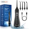 Mornwell Flosser portatile F18 4 modalità Filo interdentale USB ricaricabile 4 ugelli Getto d'acqua orale Serbatoio d'acqua da 200 ml Impermeabile