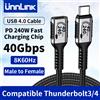 unnlink Cavo di prolunga USB-C, adattatore USB-C compatibile con Thunderbolt 5/4/3, USB4.0/3.2/3.1, ricarica rapida per MacBook, SSD, docking station, 8K.
