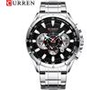 CURREN orologio da uomo cronografo sportivo Casual cinturino in acciaio inossidabile quadrante grande orologio luminoso al quarzo impermeabile Relogio masculino