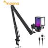 maono Microfono USB da Gaming MAONO DGM20S, Microfono a Condensatore con Luce RGB, Cancellazione del Rumore, Braccio Regolabile per Streaming, Podcast, YouTube, TikTok