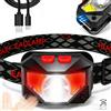 BALDR Lampada Frontale a LED Rossa Ricaricabile Potente Impermeabile Torcia Frontale LED Accessori per Pesca Luce da Lavoro
