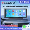 ESSGOO Autoradio Portatile Universale da 8.1 Pollici 4K con Carplay per Auto, Camion, SUV, Pickup, Stereo Android Auto, FM, BT, Lettore MP5, AUX, Mirror Link