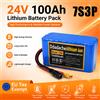 Ddadache Batteria di Ricambio da Magazzino Locale UE 7S3P 24V 100Ah 18650 Pacco Batteria al Litio Ricaricabile con Caricabatterie 29.4V 2A per E-Bike, Ciclomotore, Scooter Elettrico