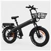 HX Bicicletta Cargo Elettrica HX Q3 per Adulti, Potenza Nominale 250W, Velocità Massima 25KM/H, Batteria Rimovibile 48V 20Ah 960Wh, Pneumatici Fat 20×4.0, Coppia Elevata 115Nm, Freni a Disco Idraulici,