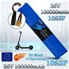 NONE Batteria al litio 36V 100Ah, pacco 18650 10S3P, batteria modificata 36V 1000W per monopattino elettrico con BMS, connettori SYP XT60 JST