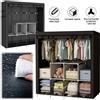 NONE Armadio in tela extra large con cerniera, contenitore temporaneo per vestiti resistente, per camera da letto, dormitori e case in affitto