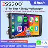 Essgoo 9" 64g Android 15 per Seat Skoda VW Golf 5 6 Plus Tiguan Touran Polo Caddy Eos 6R Passat Jetta Rabbit T5 Sharan Autoradio con Carplay Wireless, Android Auto, Navigazione GPS, FM, Bluetooth,
